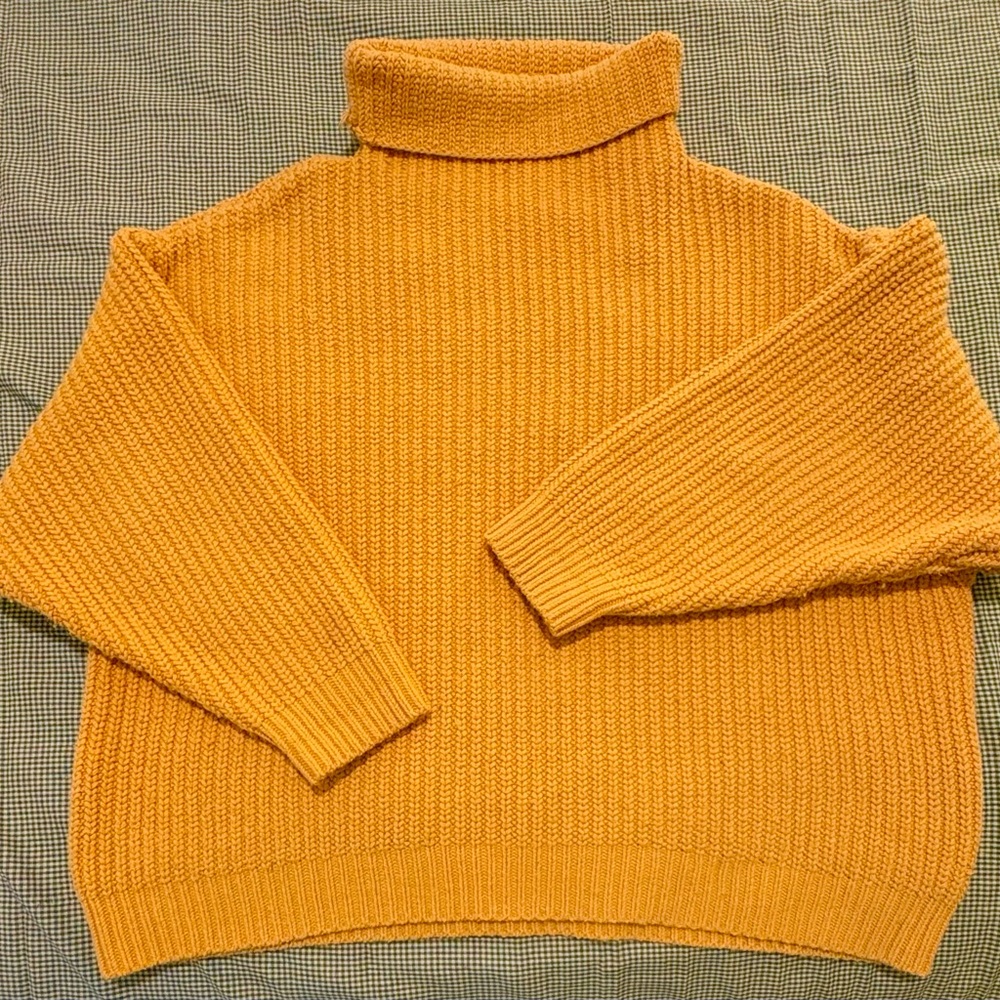 Free People Mustard Knit Sweater